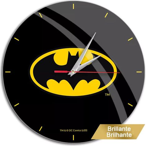 Reloj de Pared Leotec Brillo Batman 004/ Negro (1/4)
