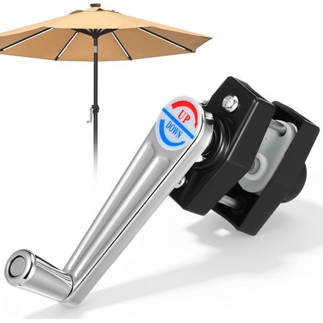 Poignée de rechange pour parasol de terrasse - Manivelle en métal robuste - Pour parasol de jardin et de balcon - Réglage confortable - Accessoire pour support de parasol (1/5)
