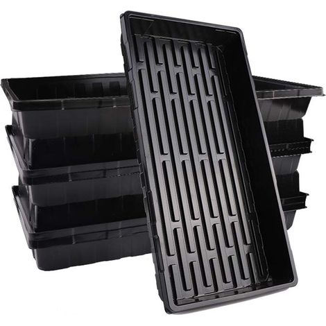 6 Pièces Plateau Semence Bac Semis Potager Pot Germination Graine Microgreens Germination Plantes Serre Hydroponique 6 54 x 28 x 6 (1/4)