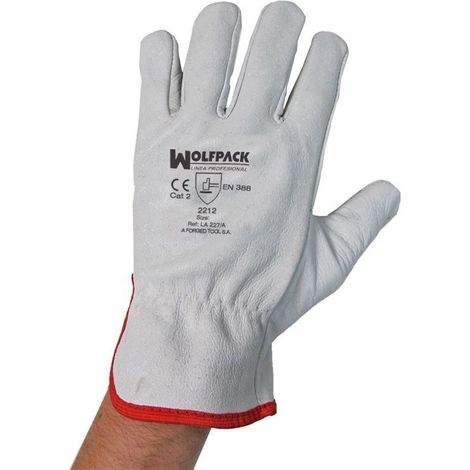 WOLFPACK LINEA PROFESIONAL - Gants de travail en cuir FLOR 7" avec crochet (paire)