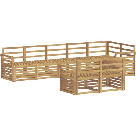 Outdoor Sofa Set 8 pcs White Solid Acacia Wood vidaXL (1/5)