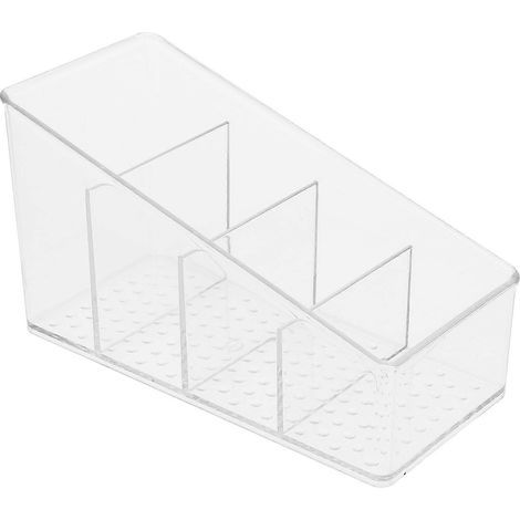 Boîte à compartiments pour sachets de sucre, boîte de rangement pour sachets de café, boîte pour sachets de thé, porte-sachets de thé-15.00X8.70X6.90CM-Transparent (1/4)