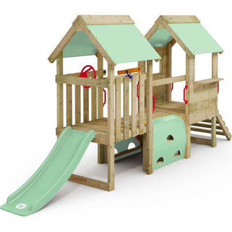 Wickey tour d'escalade My First Playtower 2 : tour d'escalade pour tout-petits, tour de jeux avec accessoires – vert pastel