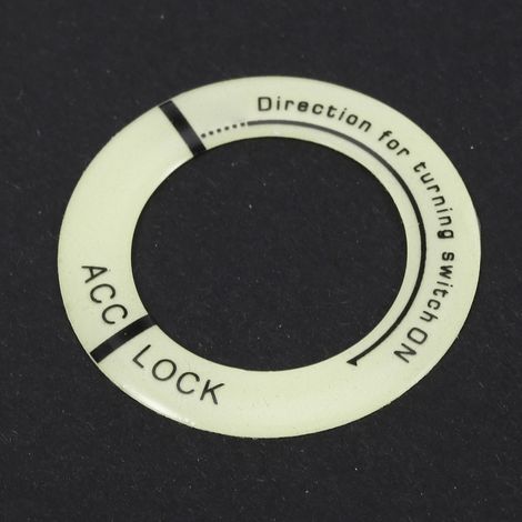 Clé contact moto lumineuse, anneau rond décoratif noir lettre, couvercle de commutateur d'allumage universel, accessoire de guidon (1/5)
