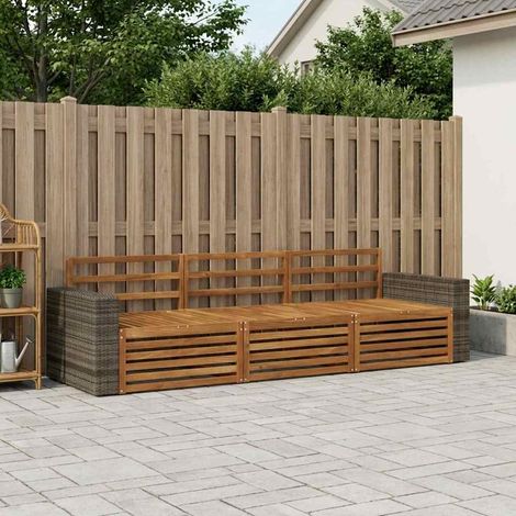 vidaXL Outdoor Sofa Set 3 pcs Natural Solid Acacia Wood (1/5)