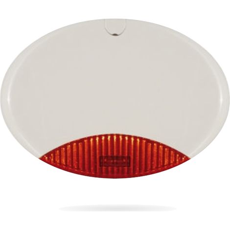 ISIDE 140 Sirene mit eigener Stromversorgung, Farbe weiß – separate Steuerung und Meldung des System-/Alarmstatus – programmierbares, orangefarbenes Blinklicht mit hoher Helligkeit