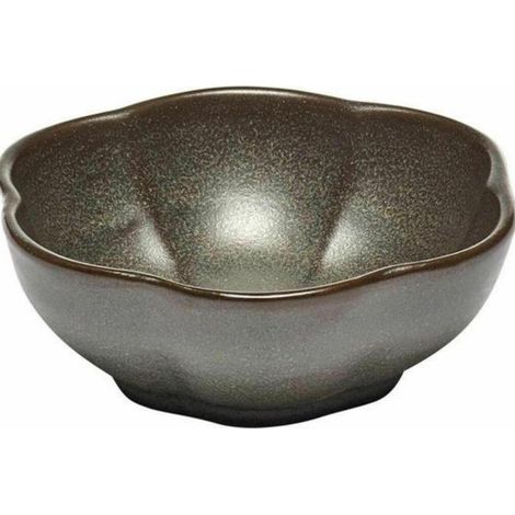 Serax Rippenförmige Schüssel Grün aus Steinzeug 11 cm
