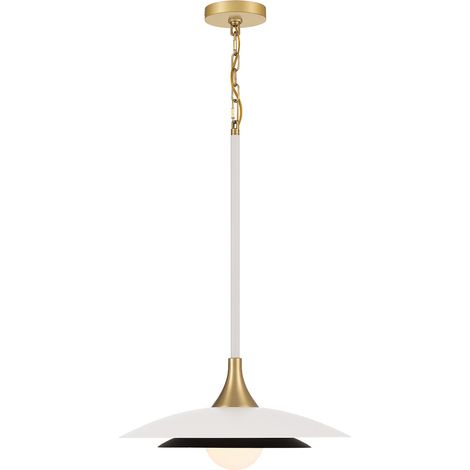 Lampada a sospensione Welsh doppio vetro bianco oro LED 15W (1/5)