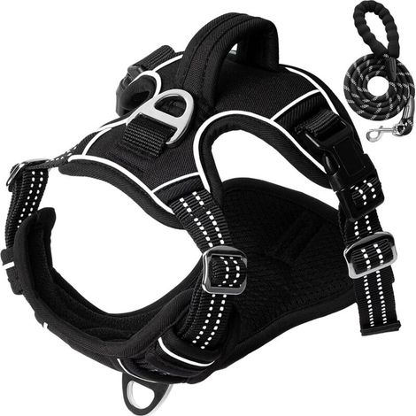 Arnés antitirones para perros pequeños, medianos y grandes - Correa de seguridad para el pecho - Ligeramente acolchado - Talla S-KZQ