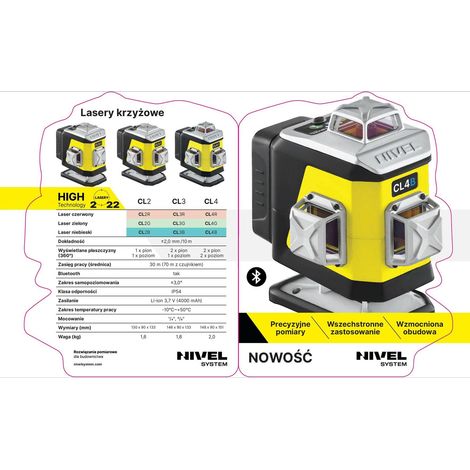 Nivel CL4R Rotationslaser 4 Ebenen Autonivellierend