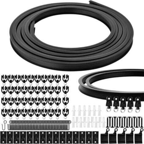 Ineasicer 5 M Support Rail de Rideau de Plafond Flexible, Pliable Tringle à Rideaux avec Montage Accessoire, Incurvé Piste de Rideau de Plafond pour Rideaux de Douche Fenêtre (Noir) (1/4)