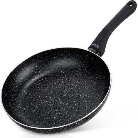 Poêle 24 cm - Revêtement granit - Induction/Gaz - Noir - Antiadhésif - BLACK LINE (1/5)