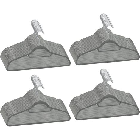 Cintres antidérapants 100 pcs Gris Velours