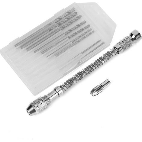 Perceuse à main semi-automatique hélicoïdale en alliage d'aluminium avec 10 forets pour le travail du bois et la fabrication de maquettes