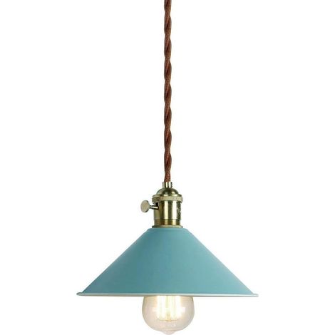 Lampada Sospensione Soffitto Vintage Metallo 20,5 cm Blu (1/5)