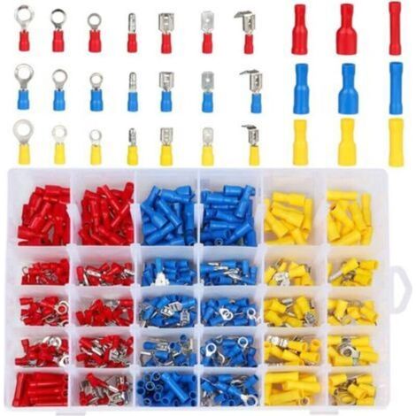 480pcs Cosse Electriques,Cosses Electriques pour Voiture,Connecteur Electrique,Assortiment Connecteurs Isoées sertissage (1/5)