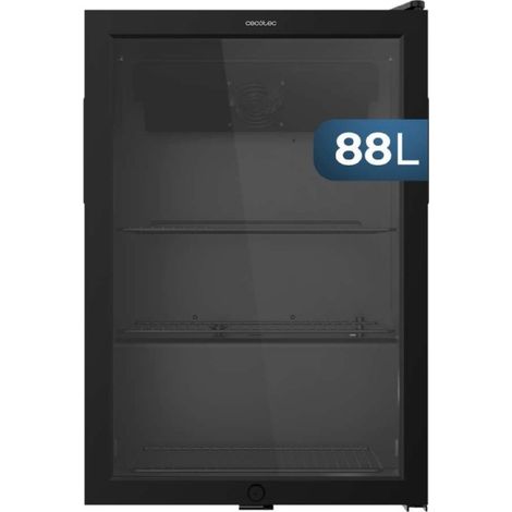 Cecotec Mini Frigorífico con Puerta de Cristal Bolero CoolMarket BC 72 Black, 72 Litros de Capacidad, 44,5 cm de Ancho, 67