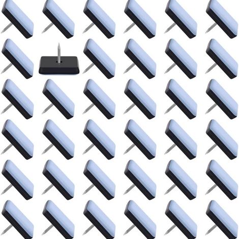 Paquete de 50 deslizadores para muebles de 25 x 25 mm, deslizadores deslizantes de teflón, deslizadores para muebles con clavos, deslizadores para sillas con clavos (1/5)