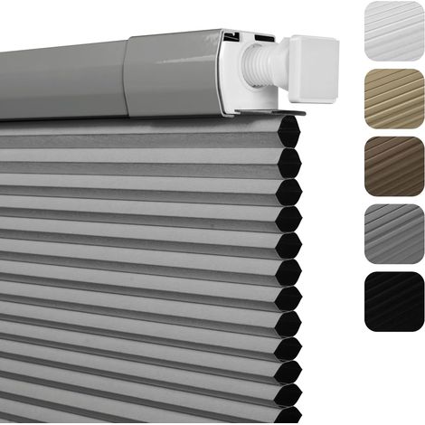 Rideaux occultants pour fenêtres intérieures  installation facile, isolation acoustique sans fil, gris, largeur 60 cm x hauteur 150 cm (1/5)
