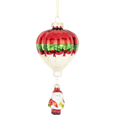 Boule de Noël suspendue en verre 15,5 x 7 x 7 cm