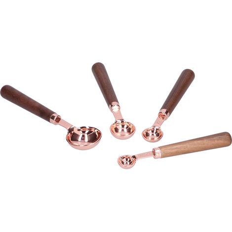 4er-Set Messlöffel aus roségoldenem Edelstahl mit Skala, ideal für Küche und Haushalt (1/5)