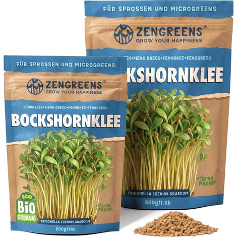 Bio Keimsaat Bockshornklee 200 g Sprossen und Microgreens Samen (1/5)