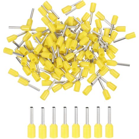 250 Pcs Borne Electrique Isolée Connecteurs Fil Electrique Borniers Kit De Raccordement À Serrage 20 AWG Pour Projets Électriques Industrie Chimique Industrielle, Jaune (1/5)