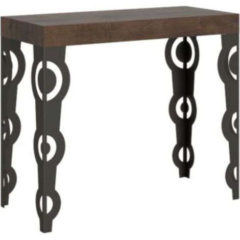Consolle allungabile 90x40/196 cm Karamay Small noce gambe antracite (1/3)