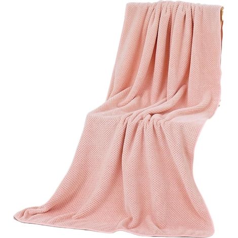 Ensemble de serviettes en laine corail, composé d'une serviette de bain de 70 x 140 cm et d'une serviette de toilette de 35 x 75 cm. (1/5)