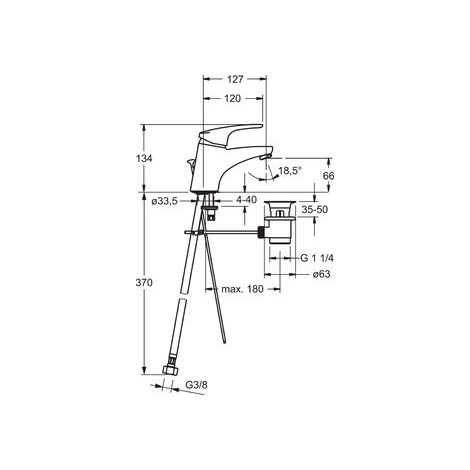 Hansa Waschtisch-Einhandmischer Hansamix XS 01102283 (1/6)