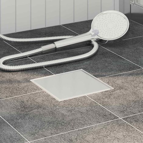 vidaXL  2 in 1 Shower Drain  Silver 20 x 20 cm Stainless Steel 304