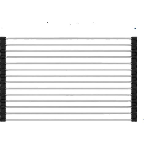 Escurridor de platos, fabricado en acero inoxidable, diseño plegable, 23,5 × 46,5 cm. (1/2)