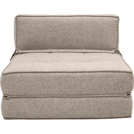 Sillón cama de 1 plaza de tela color topo KATY