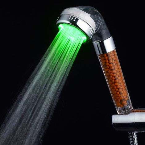 Douche À Main - Tête De Douche À LED Avec Filtration - Débit Contrôlé - Adaptateur Standard 20 mm - 1 Pièce (1/5)