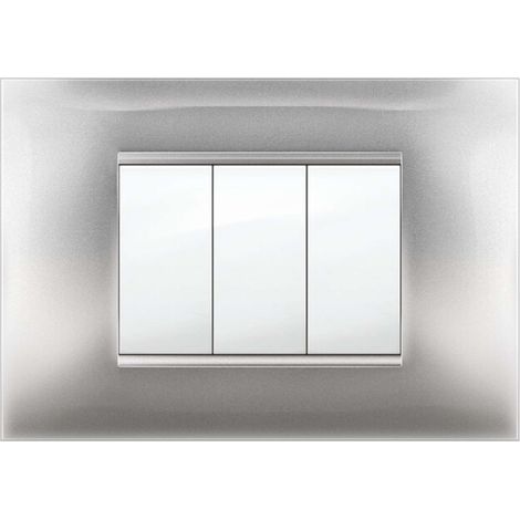 PLACCA MIVIDA PLANA ALLUMINIO CHIARO 3P - 10 pezzi