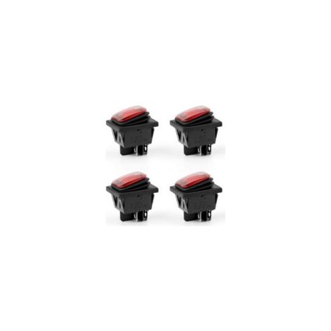 4 Interrupteur, Interrupteur à Bascule Étanches, AC 16A/250V 20 A/125V 4 Broches 2 Positions, Interrupteur à Basculante pour Montage sur Panneau pour Produits Électriques