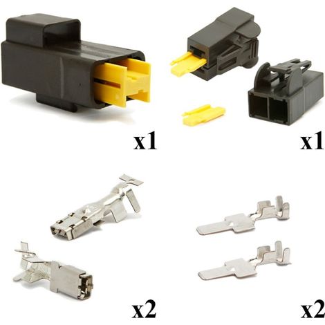 Kit Connettore Power Maschio Femmina 2 Vie Nero
