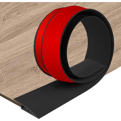 Barre de Seuil Adhésive PVC, Profil de Transition pour Rattrapage de Dénivellation, Jonction entre Sols et Portes Hauteur Réglable,Rampe de Seuil Bandes de Transition Sol (1/5)