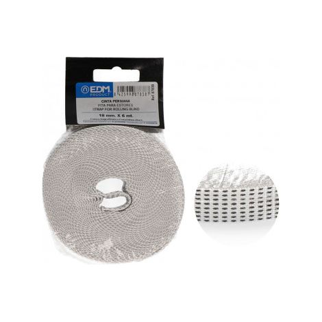 Cinta Persiana EDM Compacto 18mm x 6m Blanco/Negro