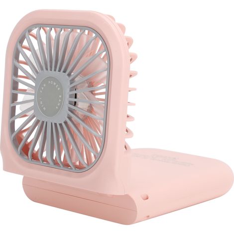 Mini-Nackenventilator, tragbar, faltbar, 3 Geschwindigkeitsstufen, USB-Ladefunktion, geräuscharm, für Zuhause, Büro und Outdoor, Rosa (1/5)