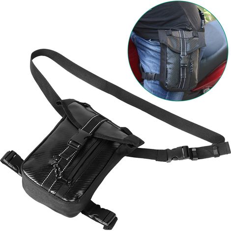 Motorradtasche im Carbonfaser-Stil, wasserdichte Oberschenkel-/Schultertasche, wasserdichter Biker-Rucksack, regendichter Rucksack (1/5)