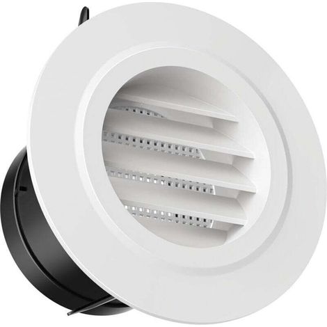 75mm Grille de Ventilation en Plastique Aeration Ronde avec Moustiquaire Grille (1/4)