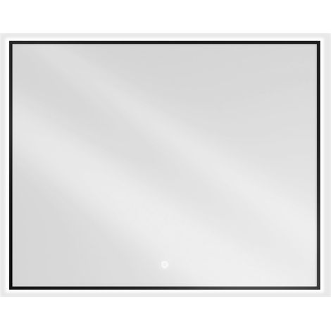 Mexen Erma espejo de baño retroiluminado 100 x 80 cm, LED 6000K, antivaho, marco negro - 9814-100-080-611-70 (1/5)