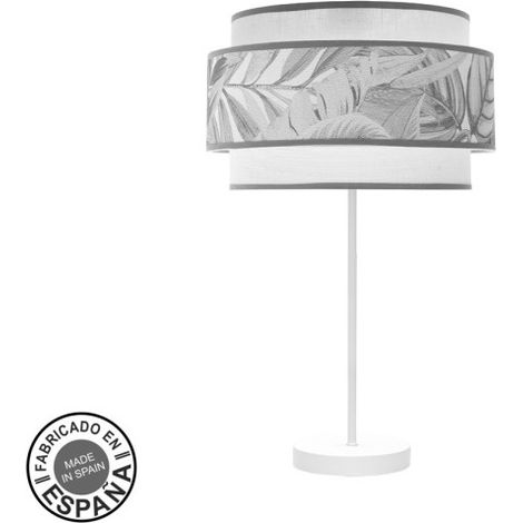Alto Lampada da Tavolo Camerun 1xe27 Bianco/Grigio 60x30x30 Cm
