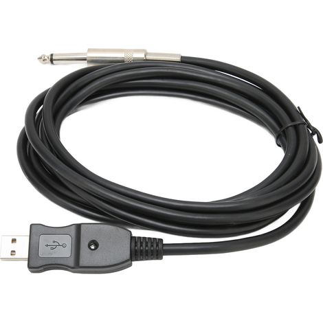 USB-Stecker auf 6,35-mm-Mono-Gitarrenkabel für Aufnahmen und Gesang, 3 m