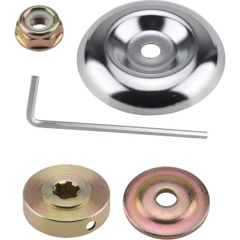 Kit de 5 Pieces Ecrou Tete Debroussailleuse Universelle Adaptateur Fixation Lame Accessoires Rechange pour Tondeuse a Gazon Disque Coupe Ronces Entretien Jardinage Pieces Detachees Metalliques (1/5)