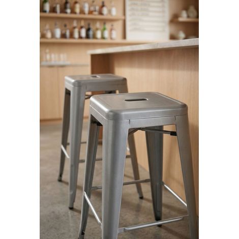 Packs Taburetes Altos - Pack 4 Taburetes Torix Basic Altos - Gris metalizado (1/5)
