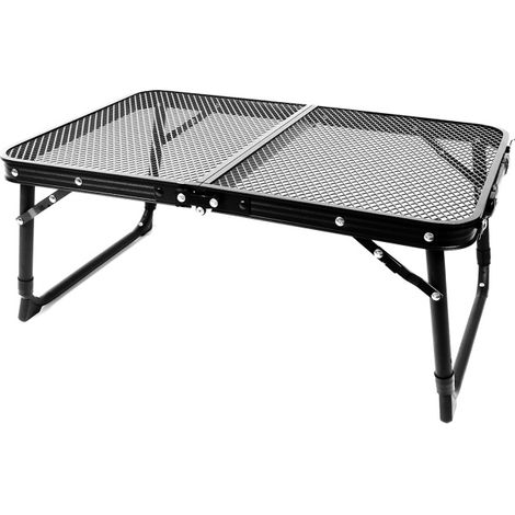 Aga Klappbarer Campingtisch 60x40x25/33 cm Schwarz Aga Mini Campingtisch klappbar – Aluminiumtisch 60x40x25/33 cm höhenverstellbar – leicht, stabil & wetterfest – faltbar mit Griff, ideal für Outdoo