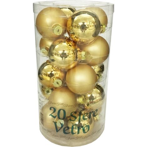 Set 20 sfere natalizie oro 6 cm. (1/3)