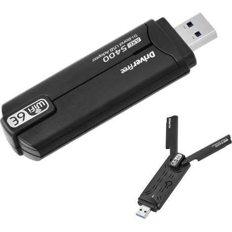 Potente chiave WiFi 6E, chiave WiFi AXE5400 per PC, adattatore WiFi USB 3.0 con Tri-Band 6 GHz/5 GHz/2,4 GHz, crittografia WPA3, adattatori WiFi USB, adattatore dongle WiFi per Windows 11/10